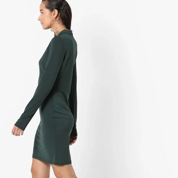 Vero Moda Sheath Dress with Notched Lapels (Dark Green) - Picture 4 of 15